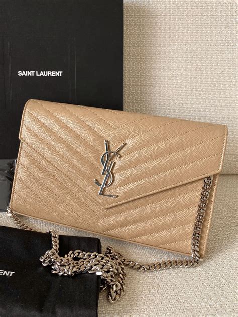 ysl woc dark beige|YSL Saint Laurent Wallet On Chain Bag Review.